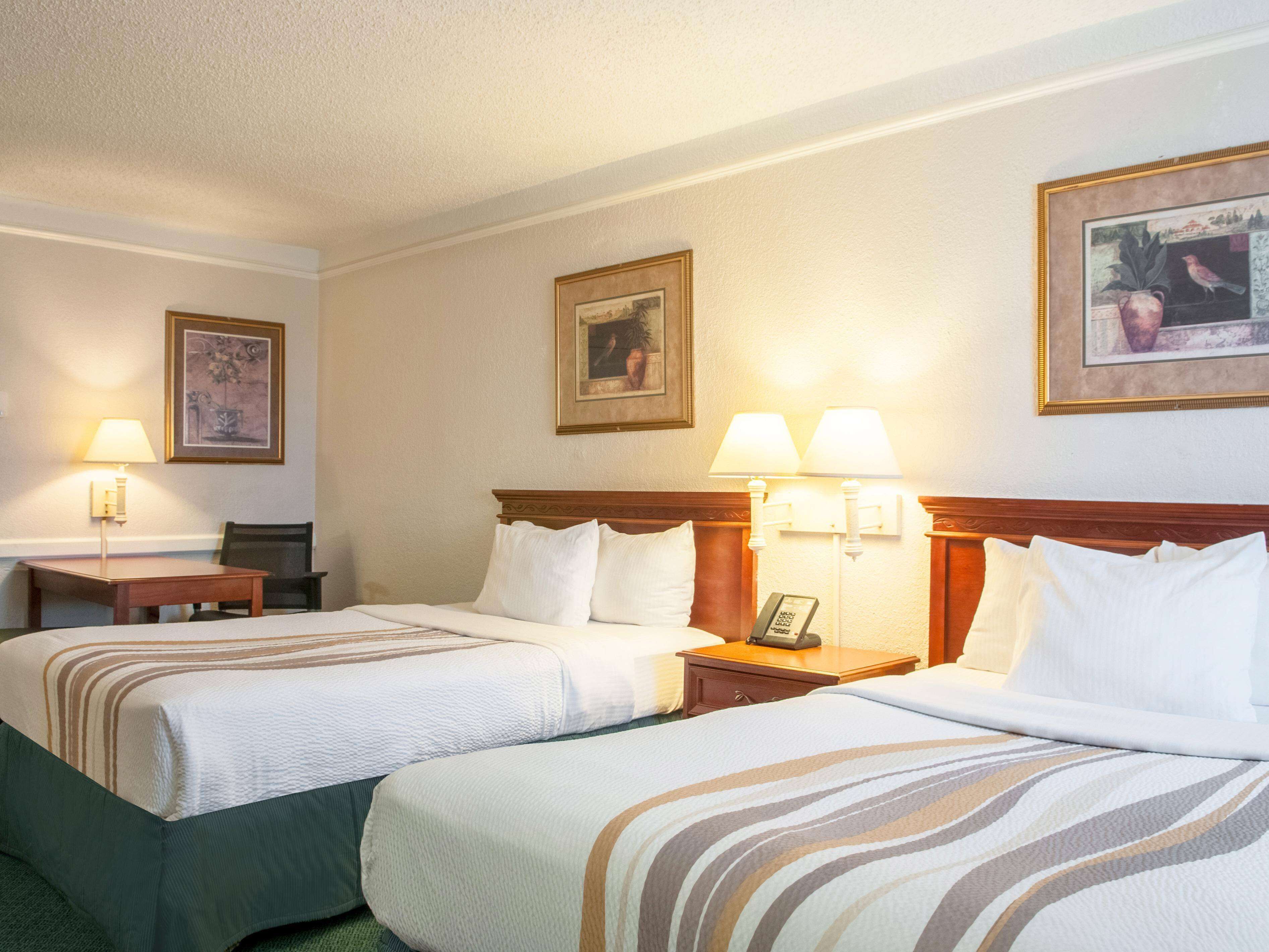 premium bedding, desk, laptop workspace, iron/ironing board