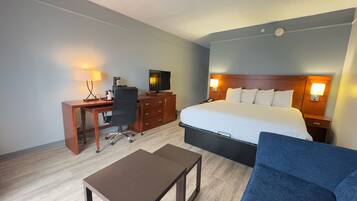 Desk, blackout drapes, iron/ironing board, free WiFi