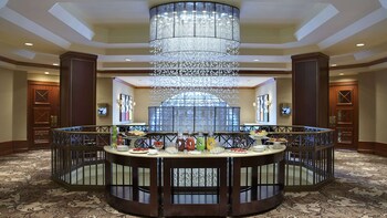 Hotel entrance and lobby at The Yorkville Royal Sonesta Hotel Toronto