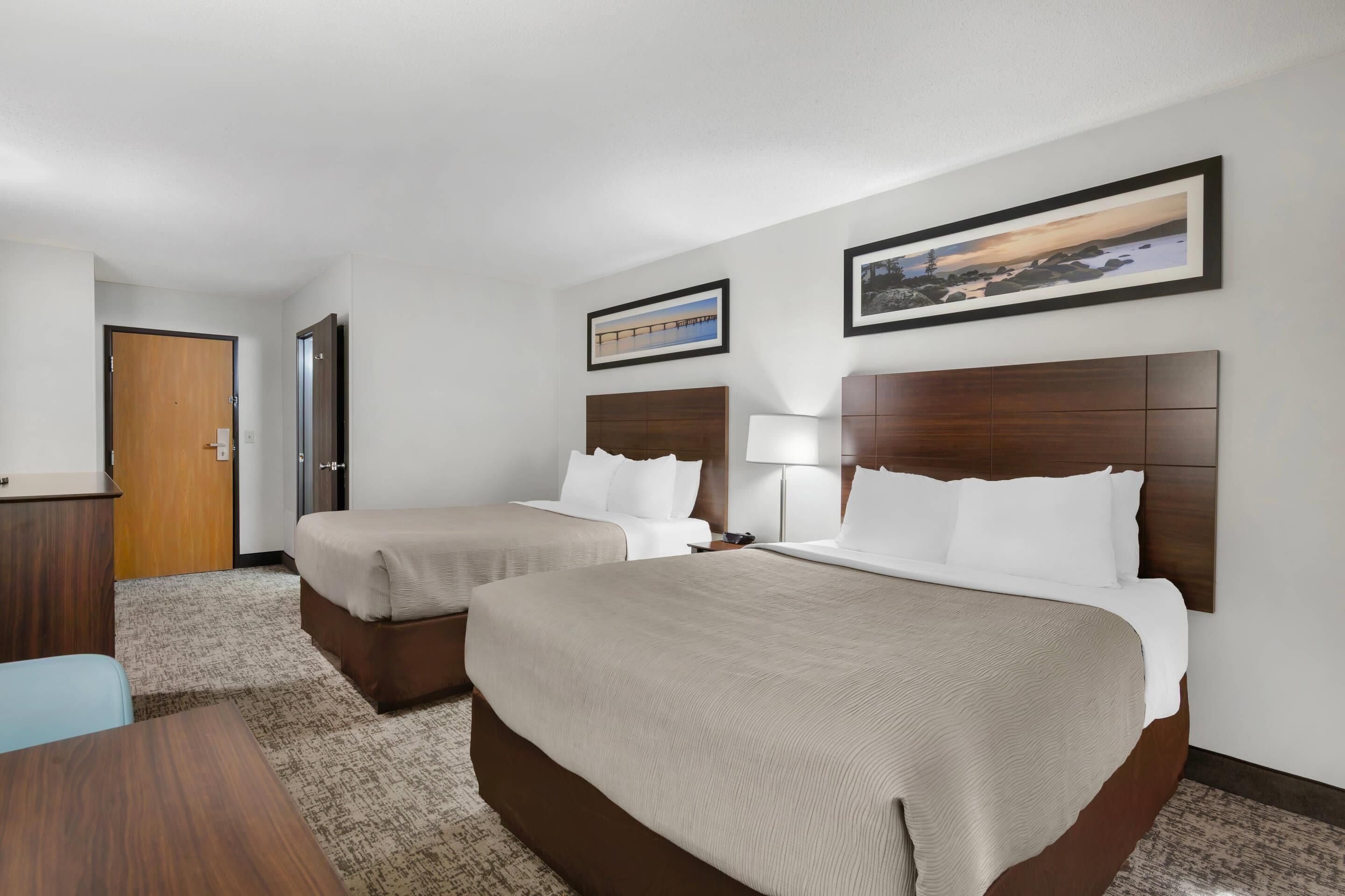 standard room, 2 queen beds, non smoking | 1 bedroom, blackout curtains, iron/ironing board, free cots/infant beds