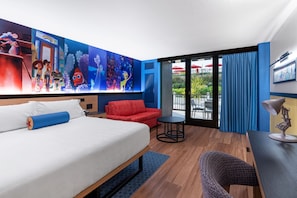 Pool Terrace - Club Level - King Bed | In-room safe, desk, iron/ironing board, free internet - Pixar Place Hotel (Anaheim)
