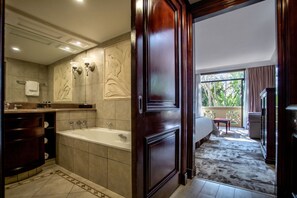 Luxury Family Room | Bathroom | Separate tub and shower, eco-friendly toiletries, hair dryer, bathrobes
