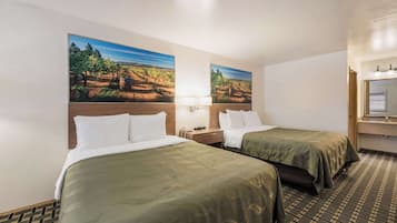 Deluxe Room, 2 Queen Beds | In-room safe, desk, laptop workspace, blackout drapes