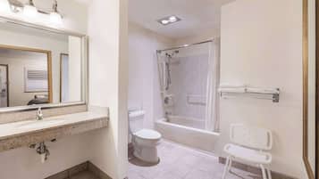 Room, 1 King Bed, Accessible, Non Smoking | Bathroom | Eco-friendly toiletries, hair dryer, towels