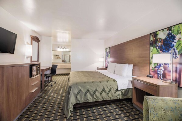 In-room safe, desk, laptop workspace, blackout drapes