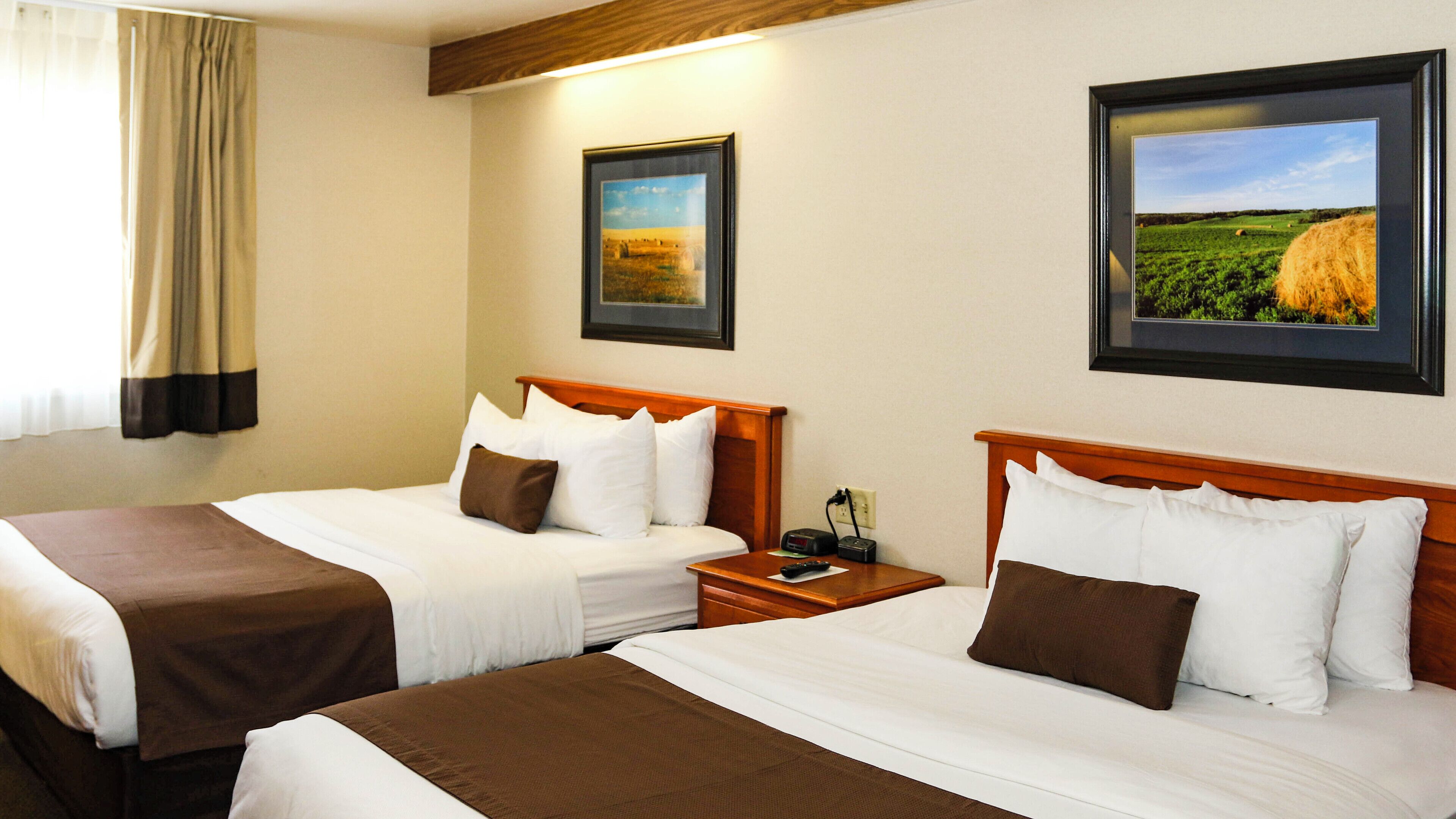 Standard Room, 2 Queen Beds, Non Smoking, Refrigerator & Microwave | Premium bedding, in-room safe, desk, laptop workspace