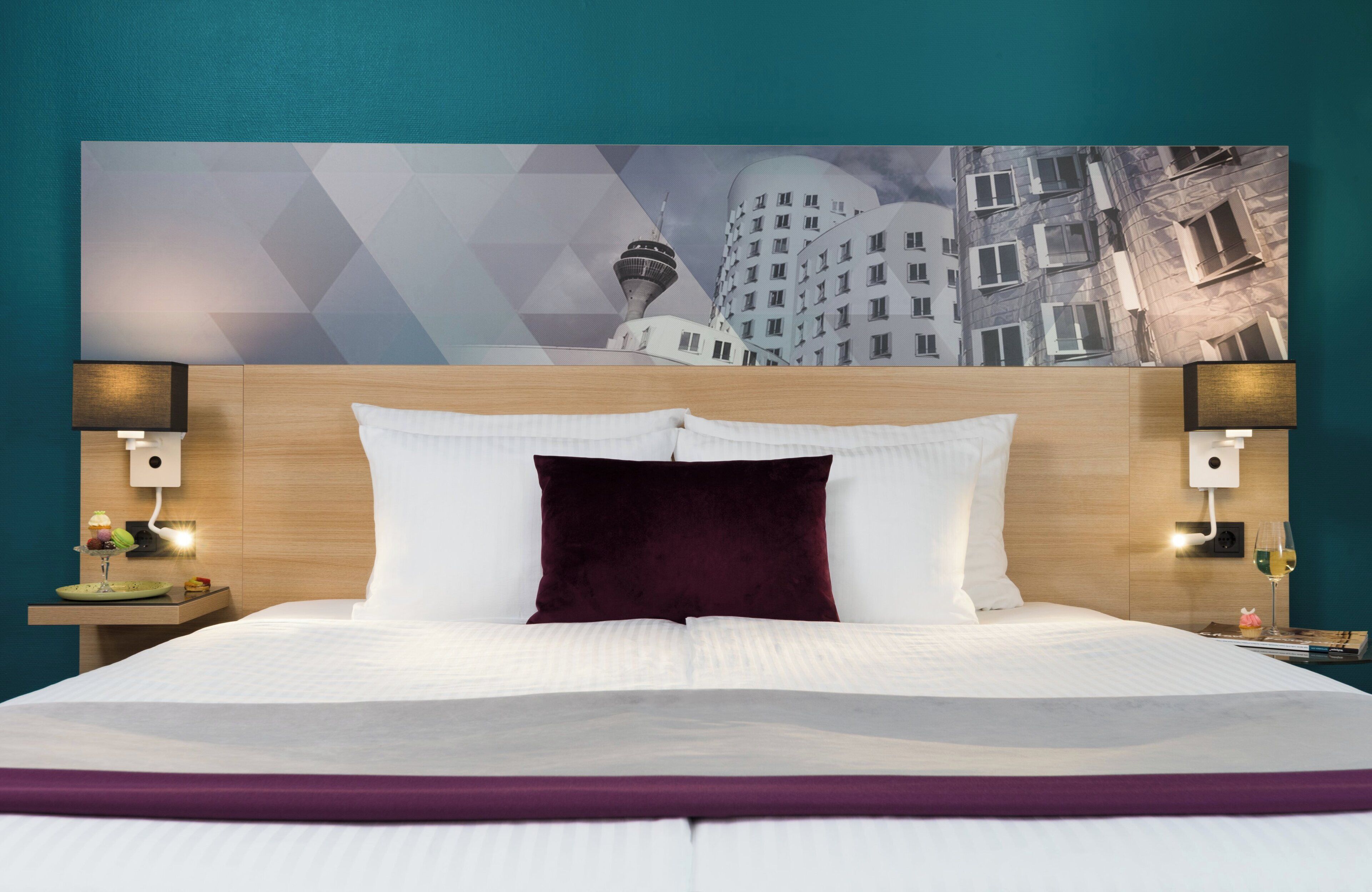 minibar, desk, laptop workspace, blackout curtains