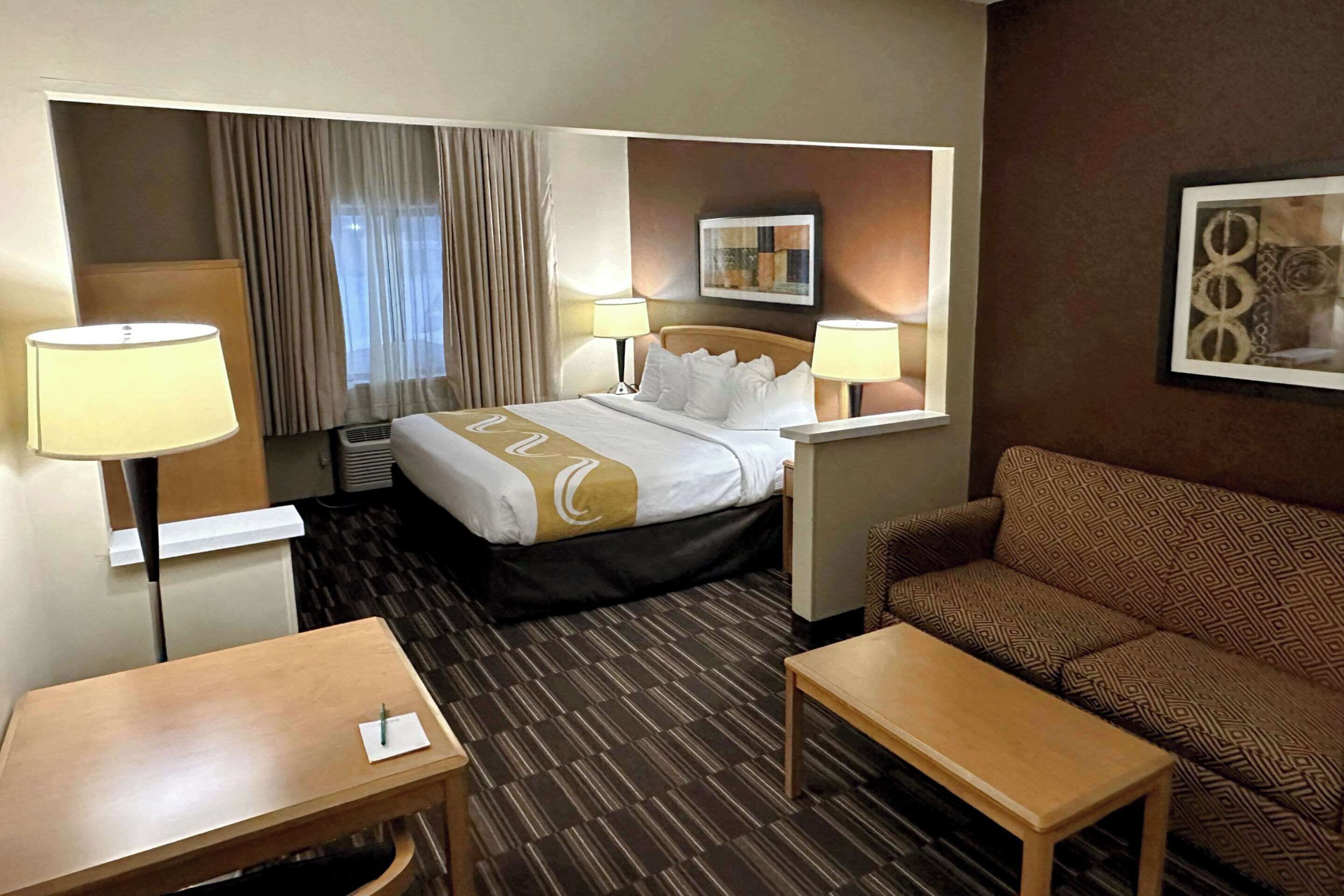 desk, blackout curtains, iron/ironing board, free wifi