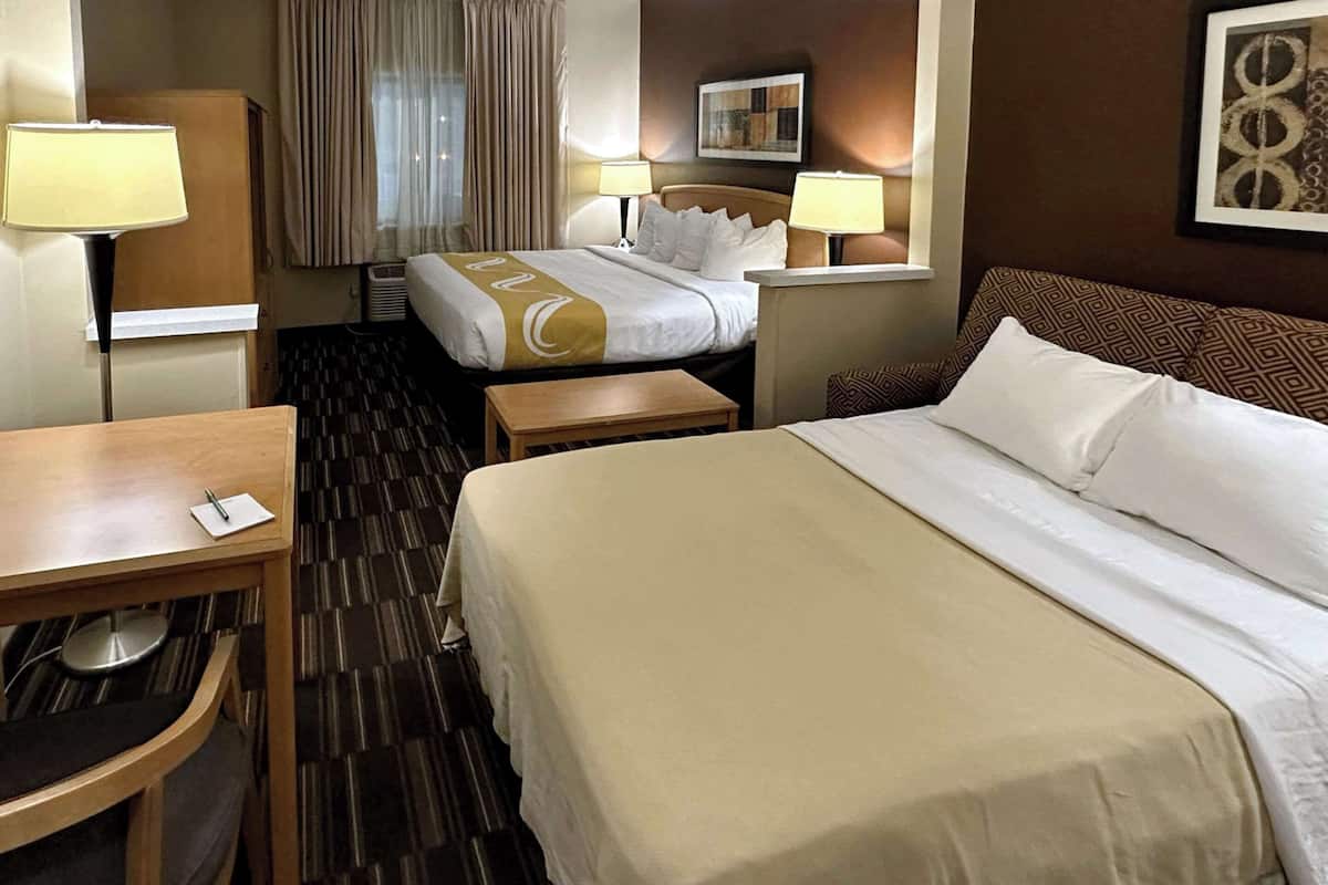 desk, blackout curtains, iron/ironing board, free wifi