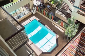 Indoor pool, seasonal outdoor pool