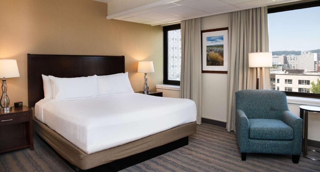 Premium bedding, down comforters, pillowtop beds, in-room safe