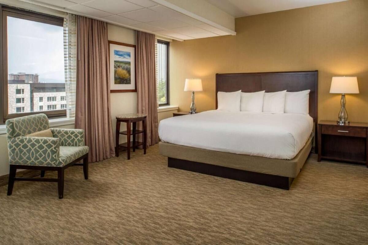 Premium bedding, down comforters, pillowtop beds, in-room safe