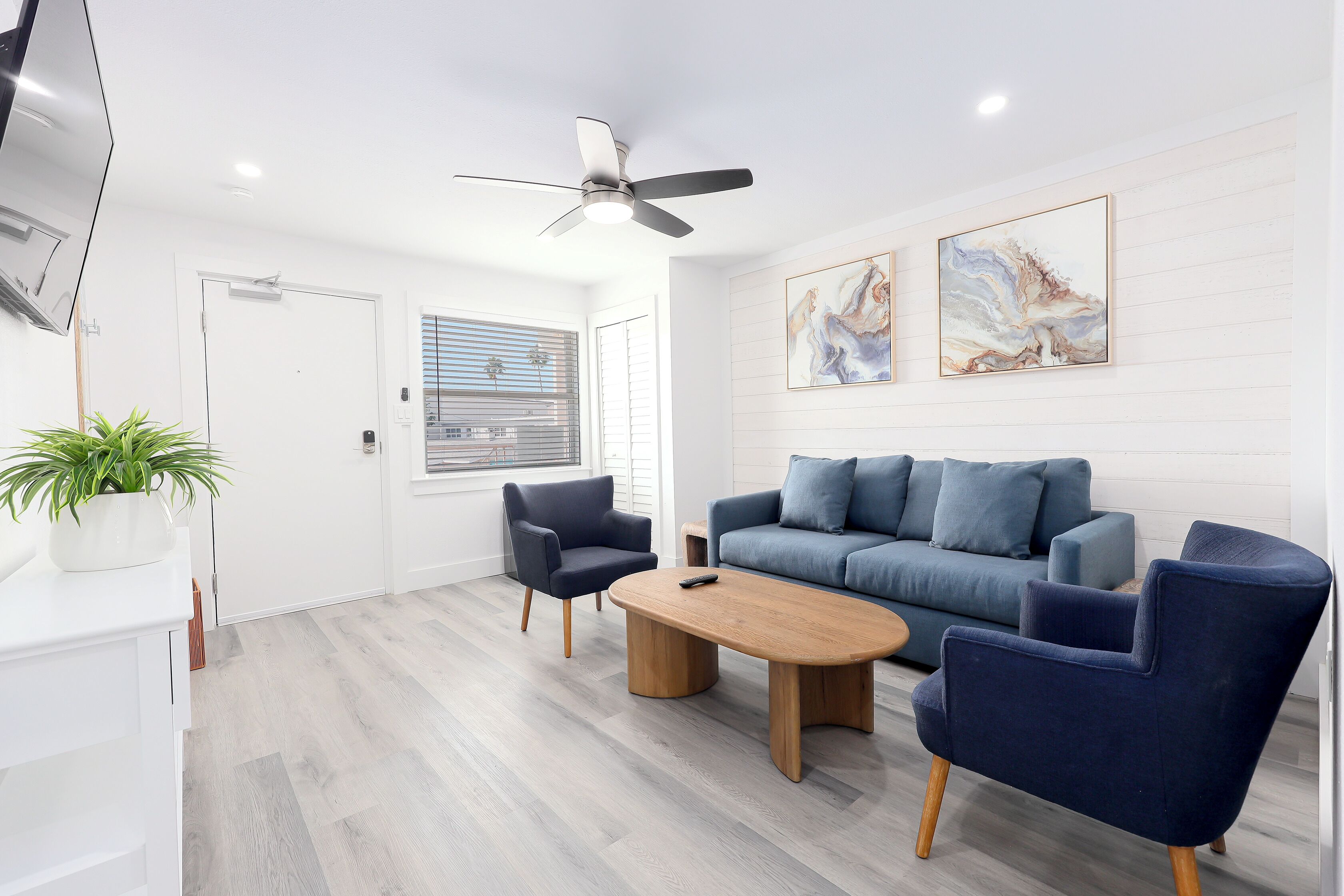 Siesta, 2 Bedroom | Living area | 50-inch TV with cable channels