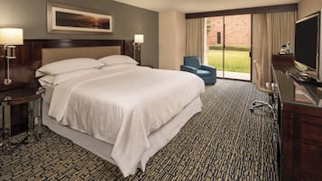 Premium bedding, down comforters, pillowtop beds, in-room safe