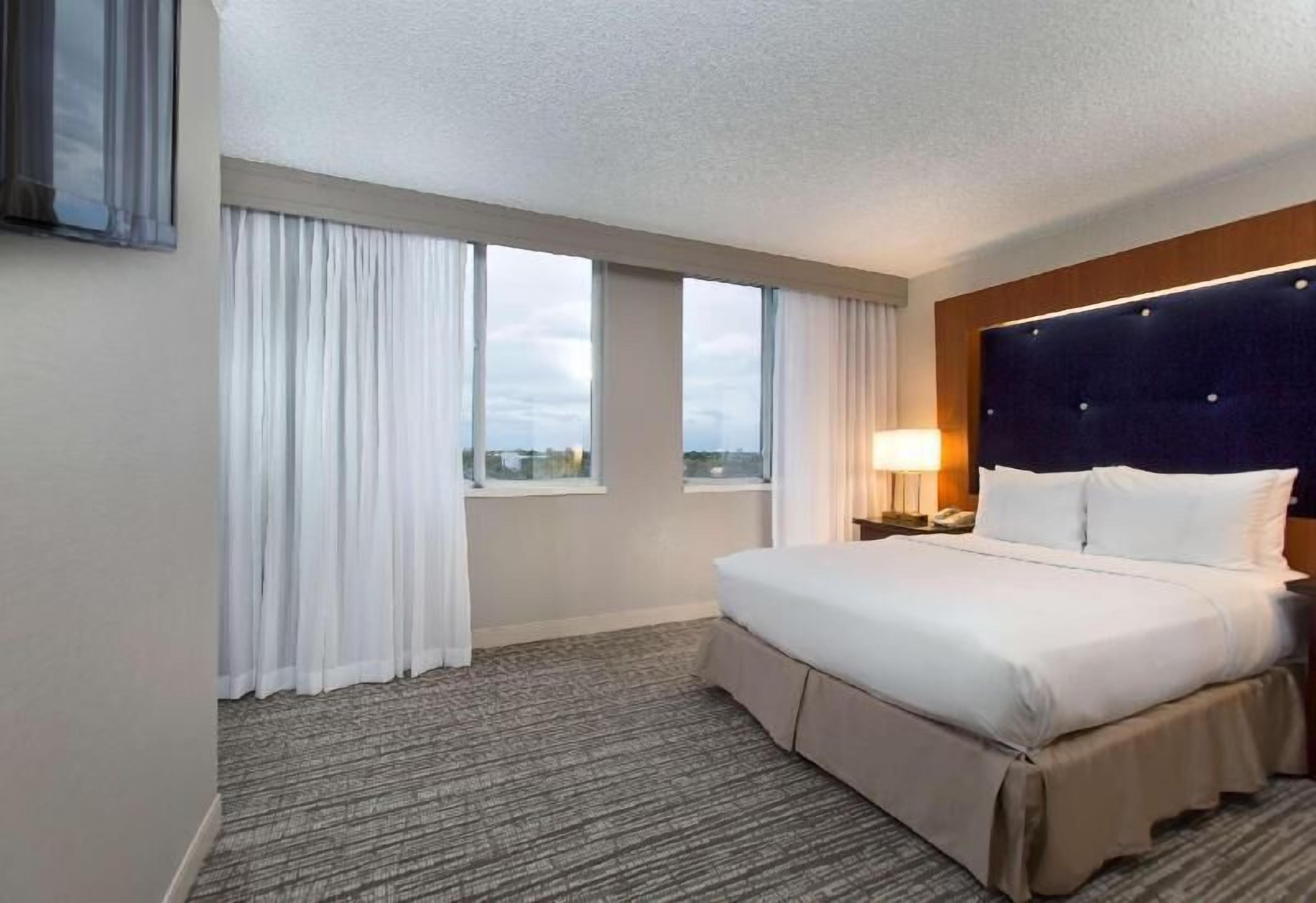 Premium bedding, down comforters, pillowtop beds, in-room safe