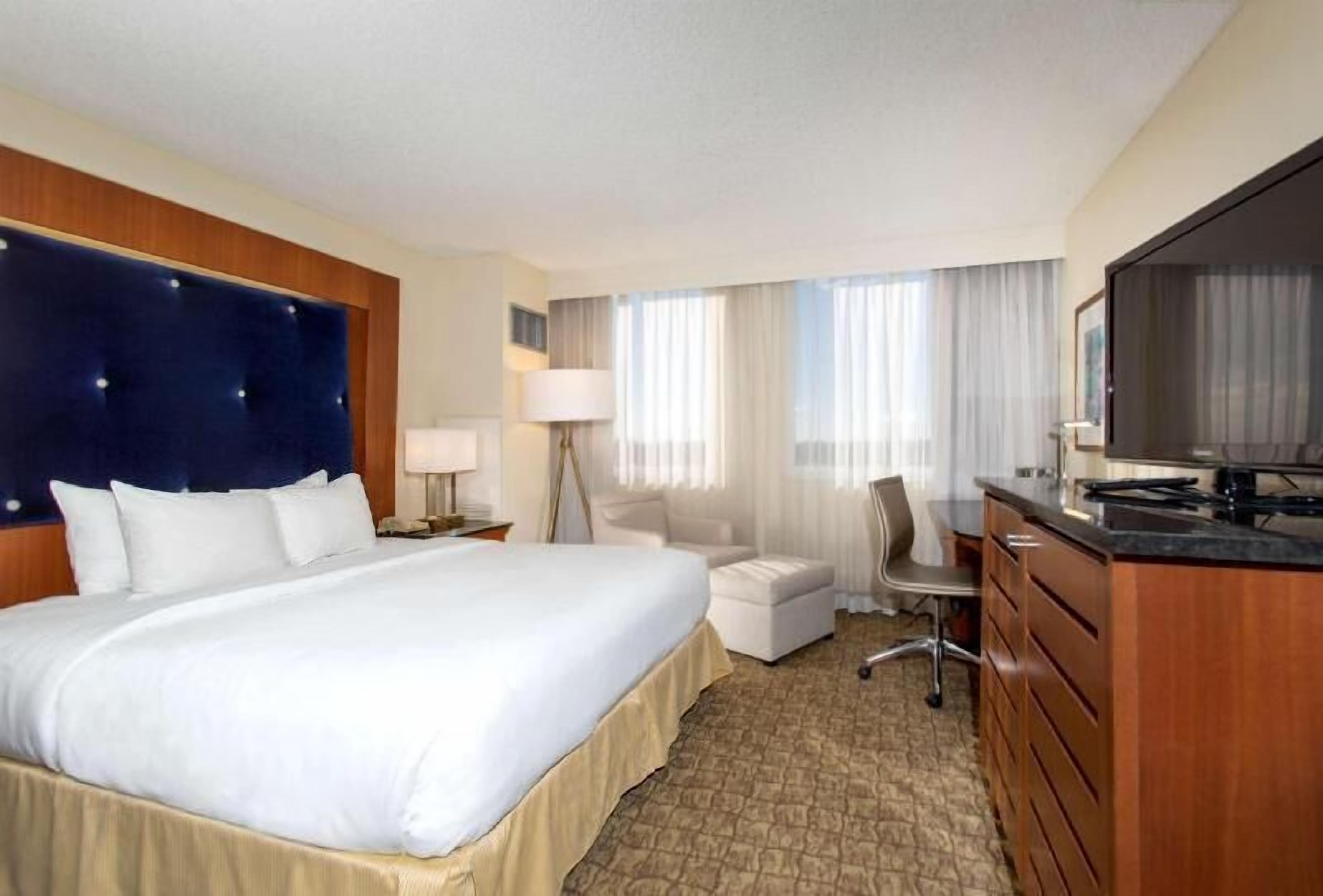 Premium bedding, down comforters, pillowtop beds, in-room safe