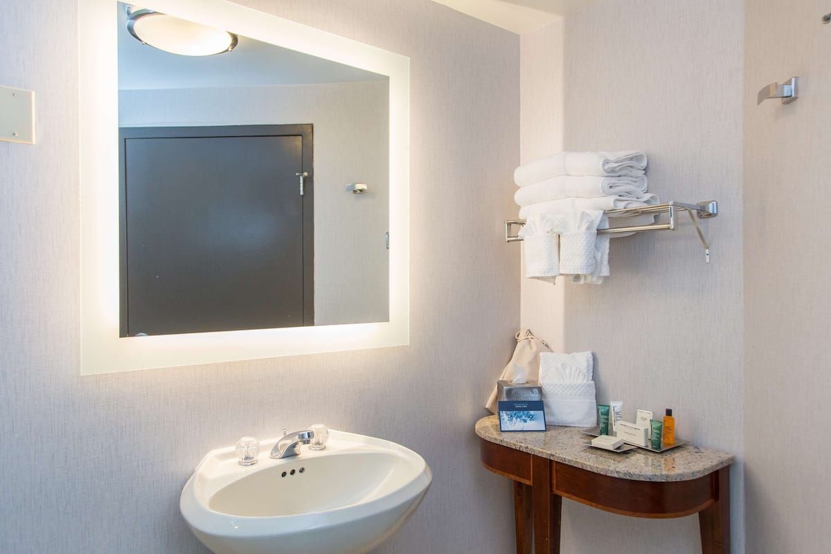 suite, 1 bedroom, balcony | bathroom | hydromassage showerhead, designer toiletries, hair dryer, towels