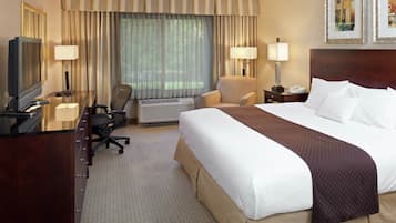 In-room safe, desk, laptop workspace, blackout curtains