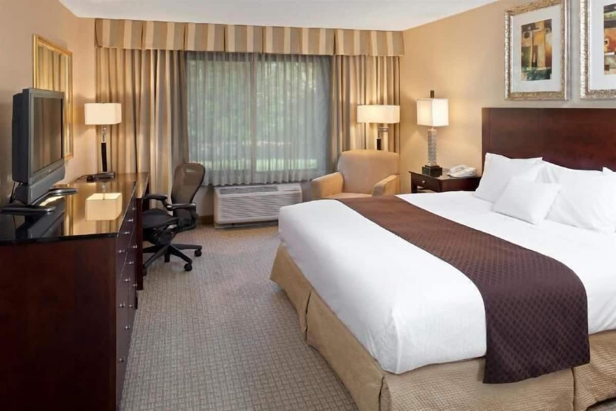 In-room safe, desk, laptop workspace, blackout curtains