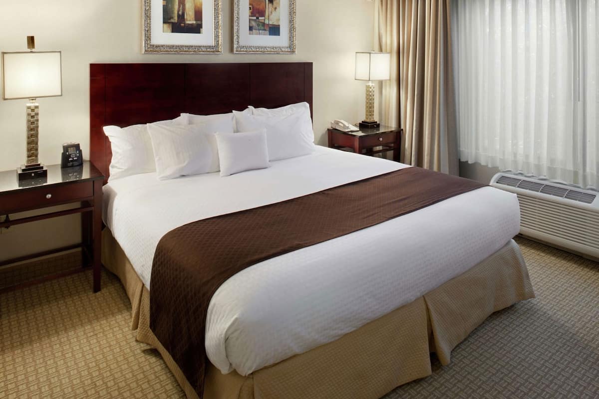 In-room safe, desk, laptop workspace, blackout curtains