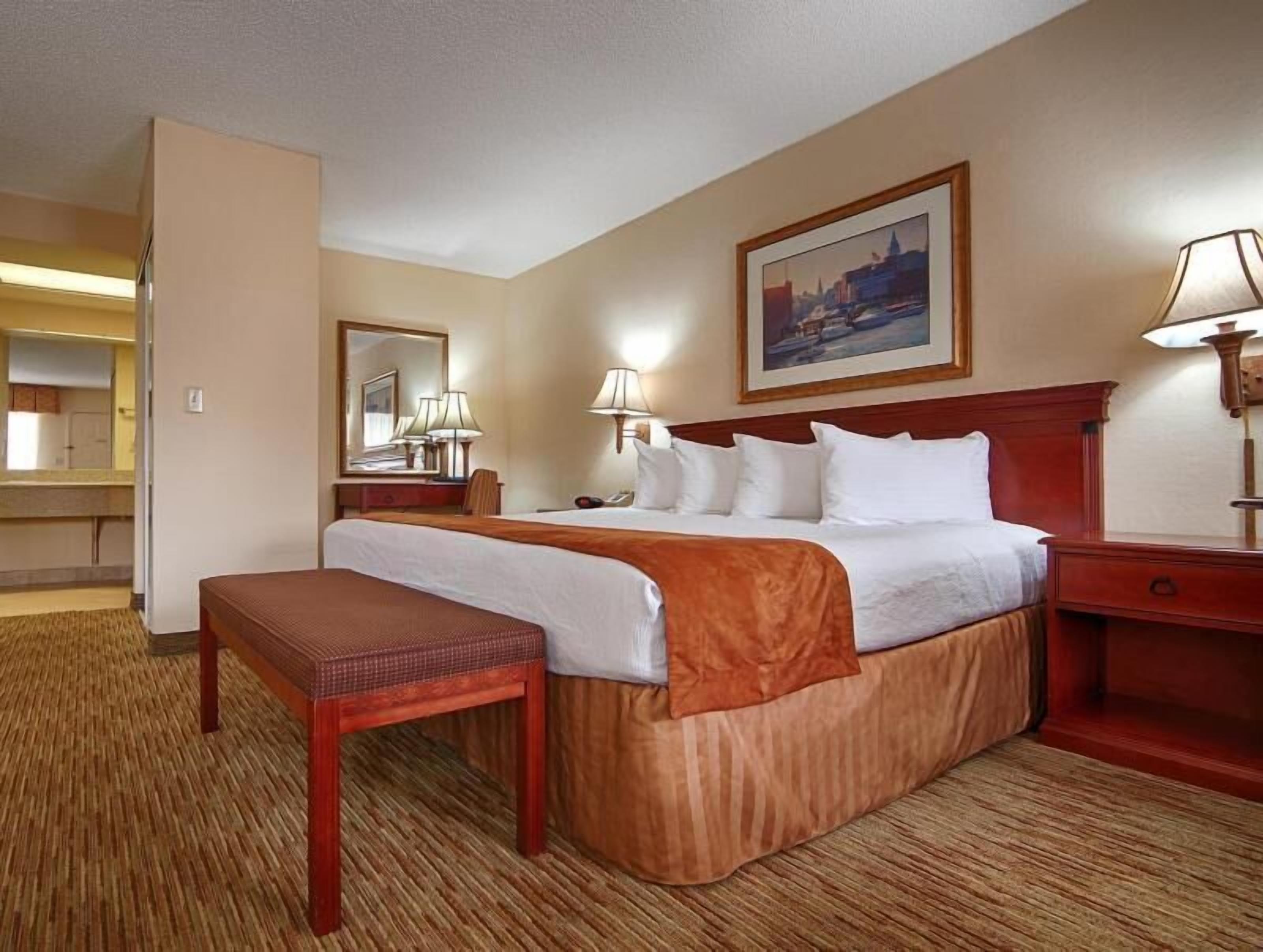 Desk, blackout drapes, soundproofing, iron/ironing board