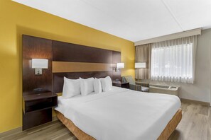 Desk, blackout curtains, soundproofing, iron/ironing board