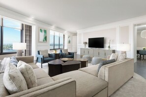 Presidential-Suite, 1 Schlafzimmer, Flussblick | Wohnbereich