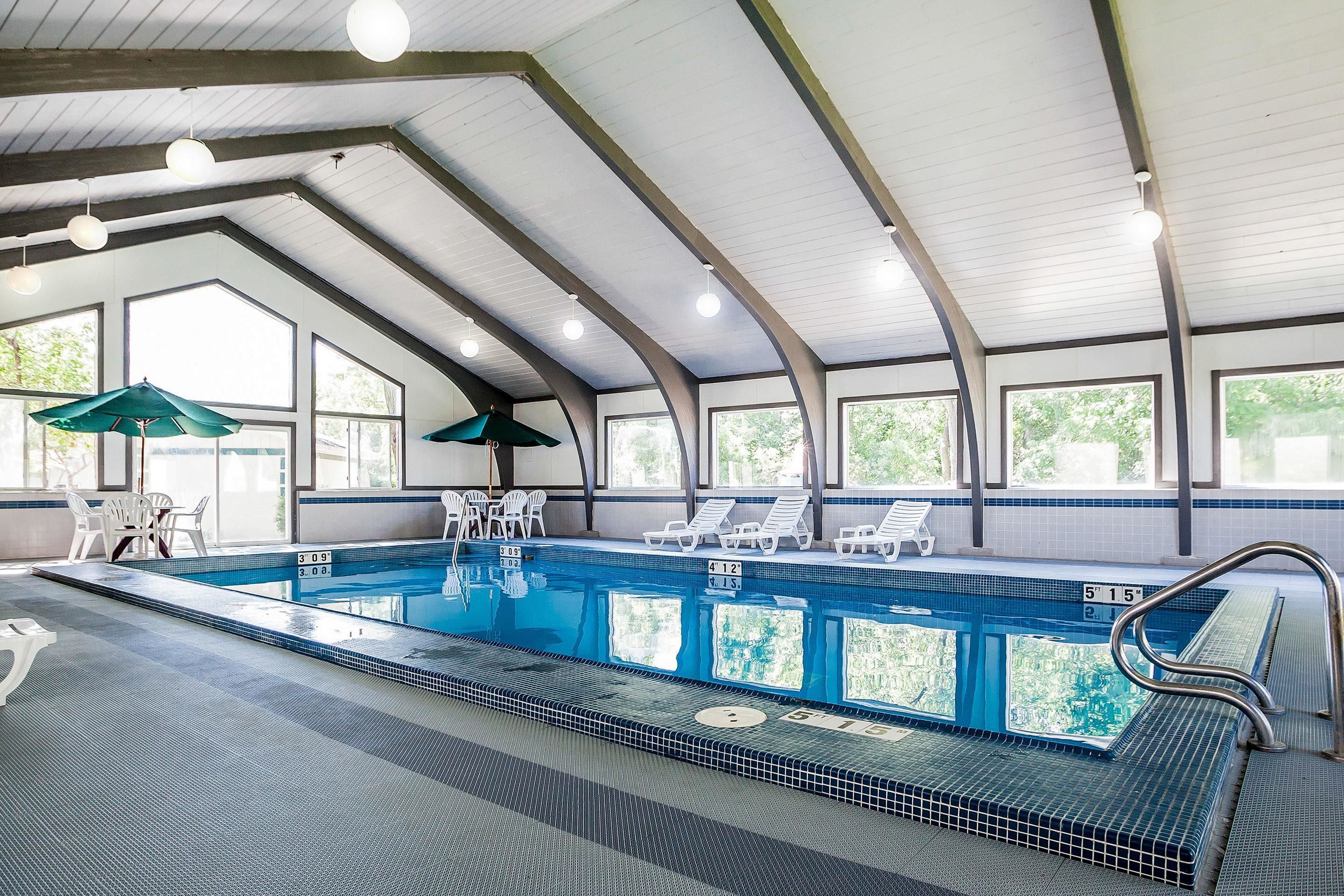 Indoor pool, sun loungers