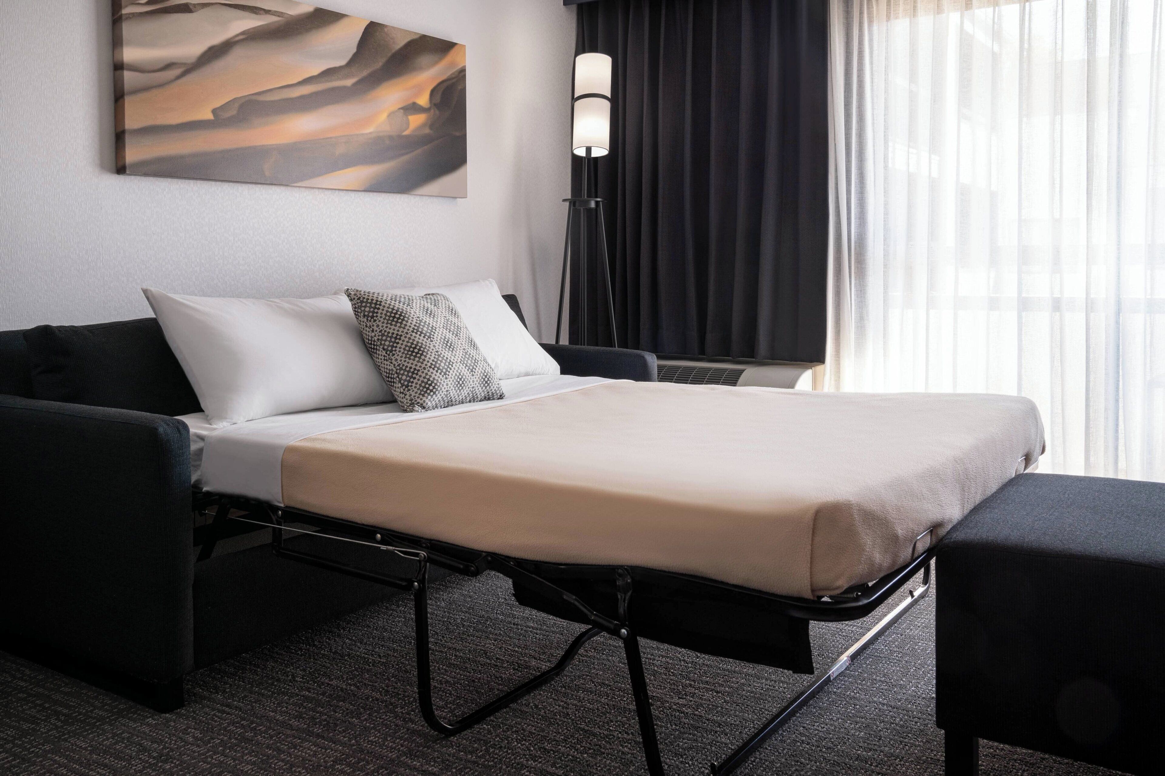 premium bedding, down duvets, pillow-top beds, desk