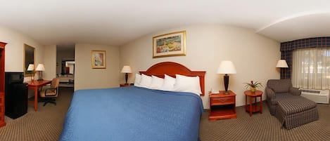 Room, 1 King Bed, Accessible | In-room safe, desk, laptop workspace, blackout drapes