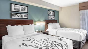Room | 2 Double Beds | Sleeps 4 | Free Breakfast | In-room safe, desk, laptop workspace, blackout drapes