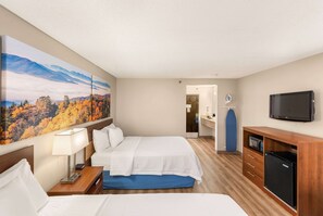 Deluxe Room, 2 Double Beds, Non Smoking | Premium bedding, desk, blackout drapes, iron/ironing board