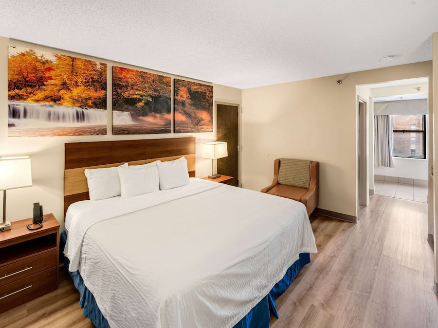 Standard Room, 1 King Bed, Refrigerator & Microwave | Premium bedding, desk, blackout drapes, iron/ironing board