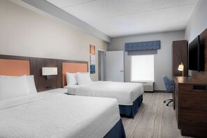 Premium bedding, desk, blackout drapes, iron/ironing board