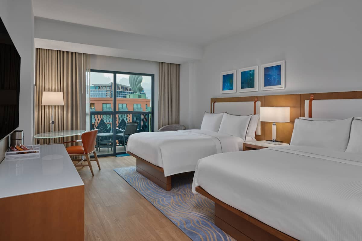 Deluxe Room, 2 Queen Beds, Resort View (Balcony) | Premium bedding, down comforters, pillowtop beds, in-room safe