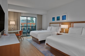Deluxe Room, 2 Queen Beds, Resort View (Balcony) | Premium bedding, down comforters, pillowtop beds, in-room safe at Walt Disney World Swan
