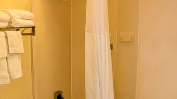 Room, 2 Double Beds, Non Smoking | Bathroom | Combined shower/tub, free toiletries, hair dryer, towels