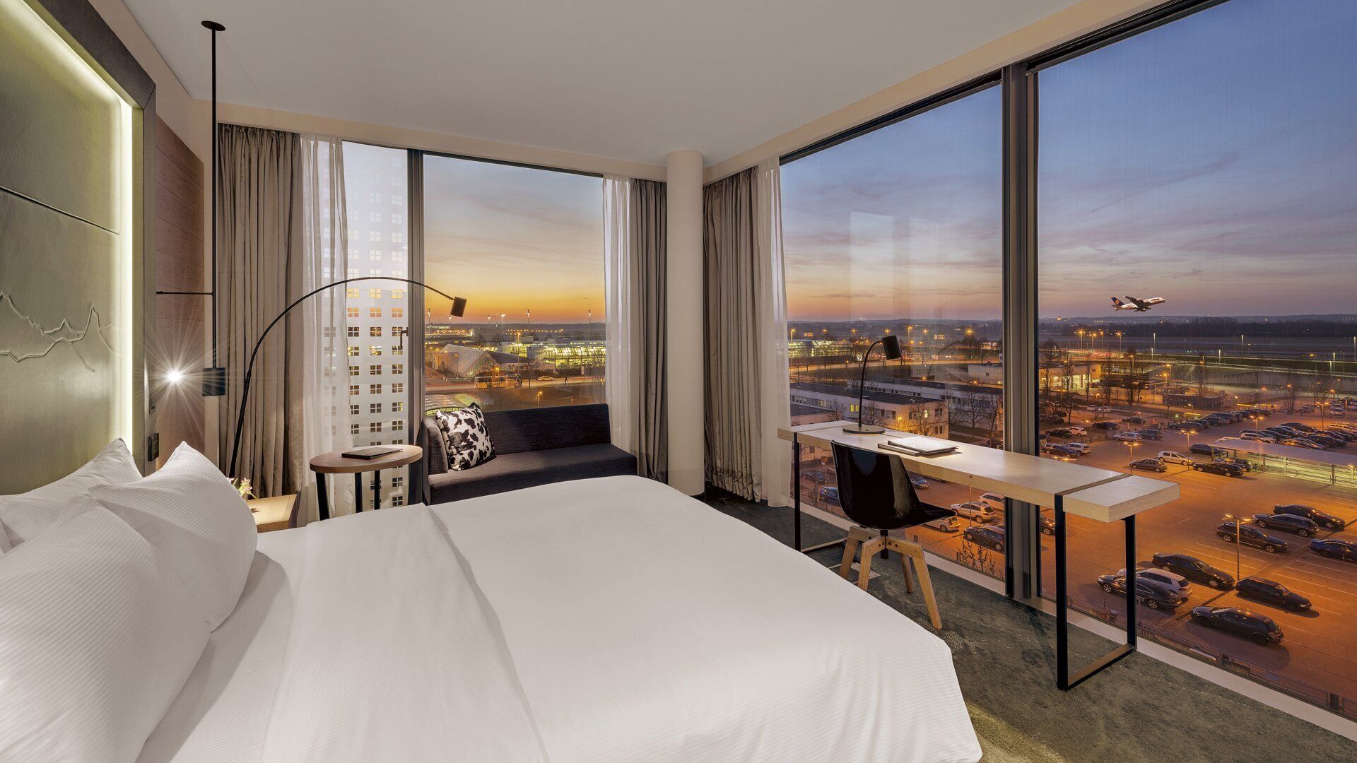Premium bedding, down comforters, in-room safe, desk