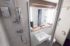 Eco-friendly toiletries, hair dryer, towels