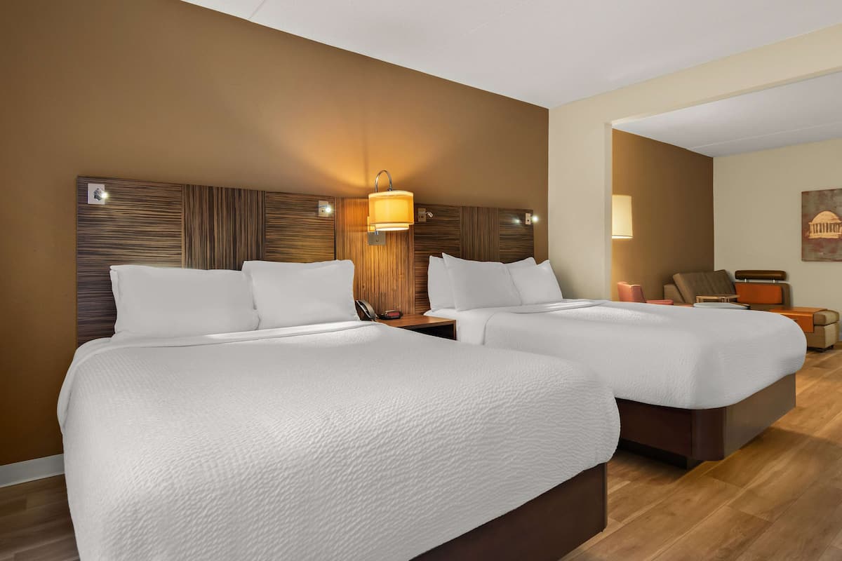 Studio Suite, 2 Queen Beds, Non Smoking | Desk, blackout drapes, iron/ironing board, free cribs/infant beds