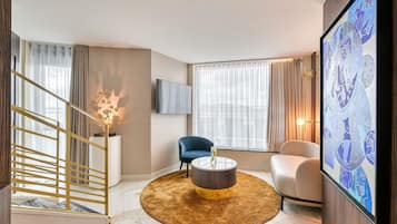 Junior suite, 1 tweepersoonsbed | Luxe beddengoed, een kluis op de kamer, verduisterende gordijnen