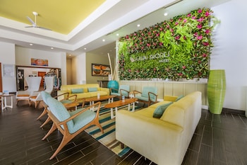 Hotel entrance and lobby at Kauai Shores Hotel
