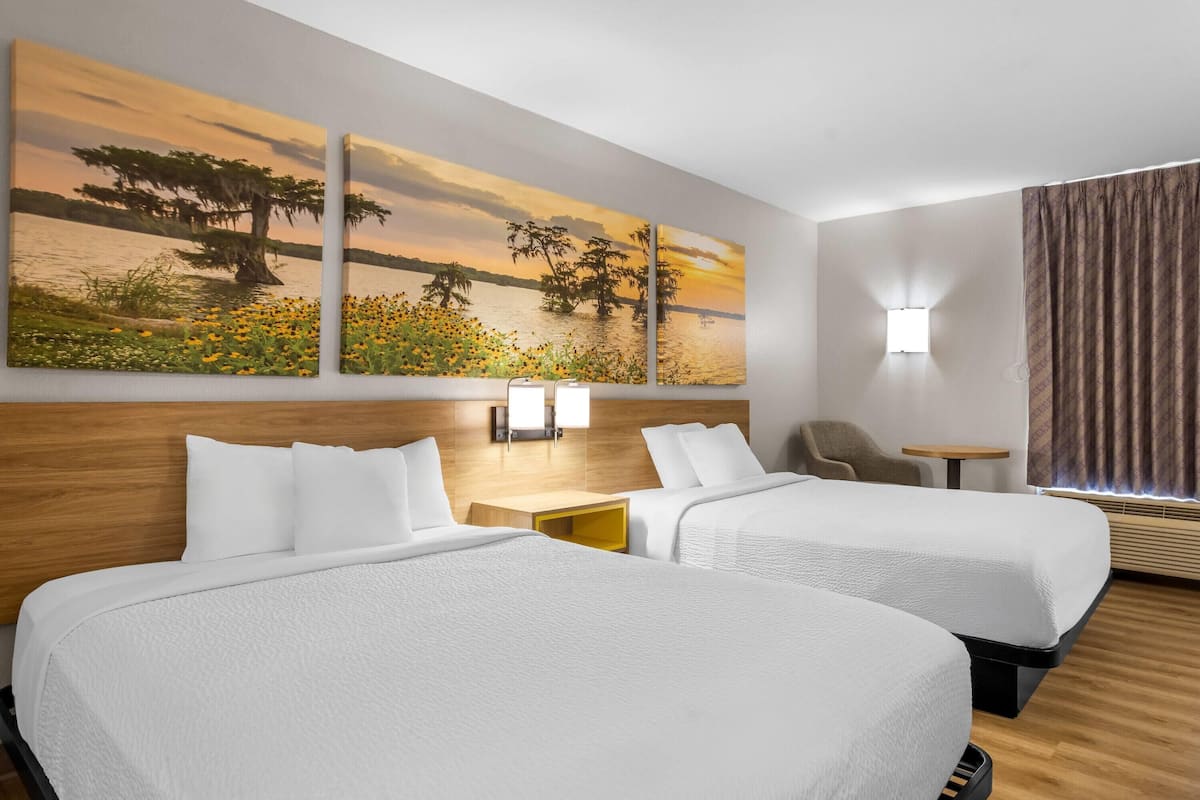 Room, 2 Double Beds, Accessible, Non Smoking | Premium bedding, in-room safe, desk, blackout curtains