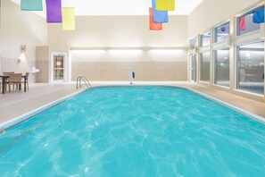 Indoor pool, open 9:00 AM to 10:00 PM, sun loungers