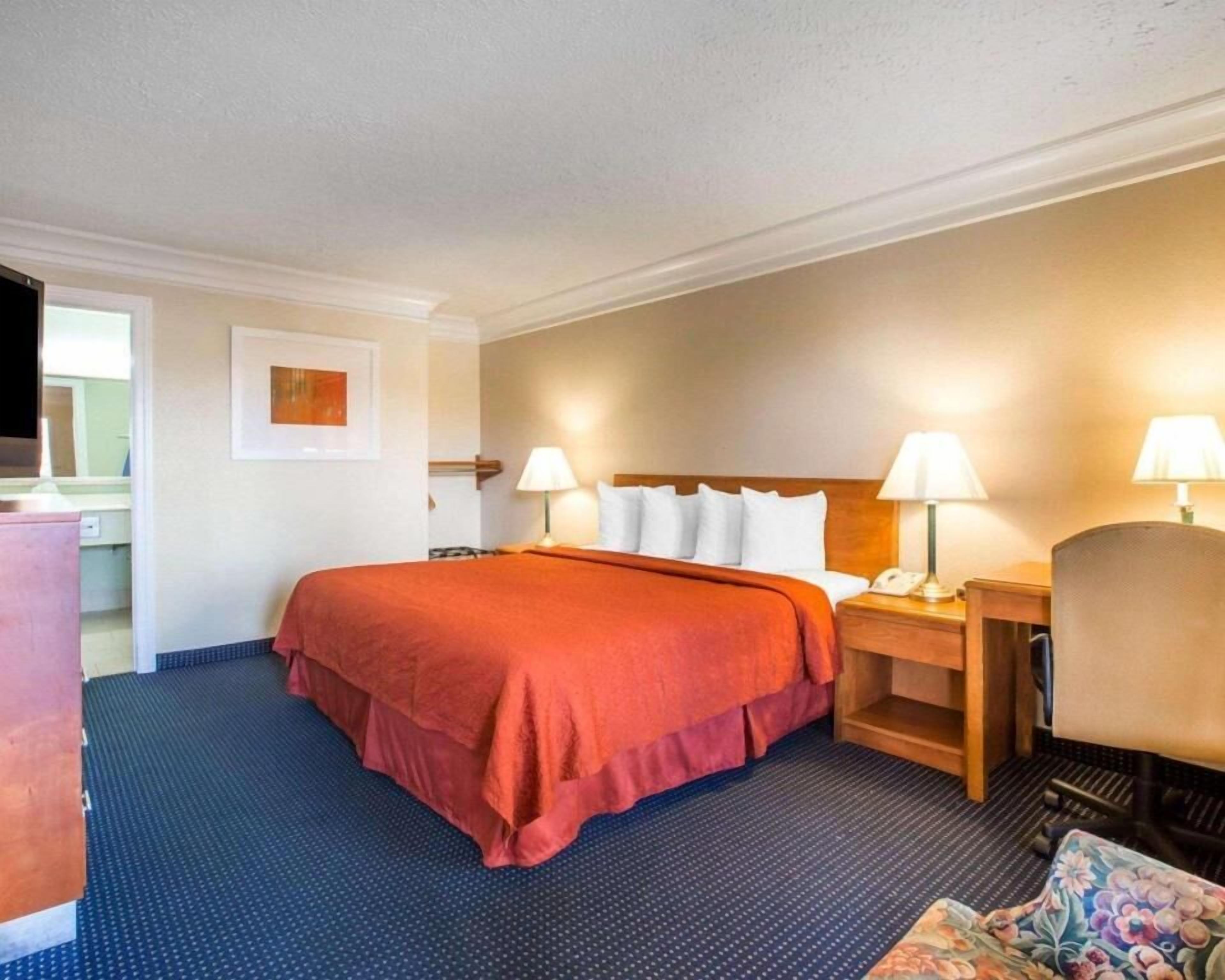 Desk, blackout drapes, iron/ironing board, free WiFi