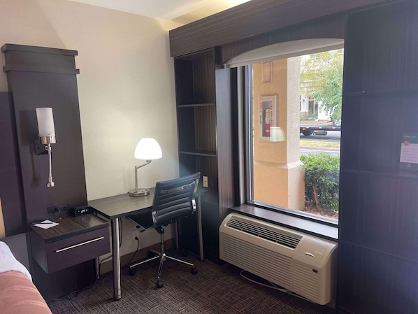 Desk, blackout curtains, iron/ironing board, free WiFi