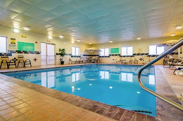 Indoor pool, open 6:00 AM to 11:00 PM, sun loungers