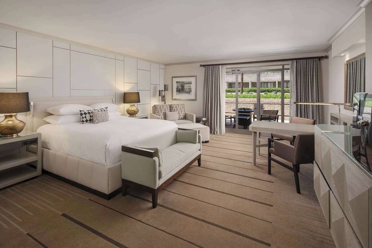 Premium bedding, memory foam beds, in-room safe, desk