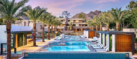 7 outdoor pools, cabanas (surcharge), pool umbrellas