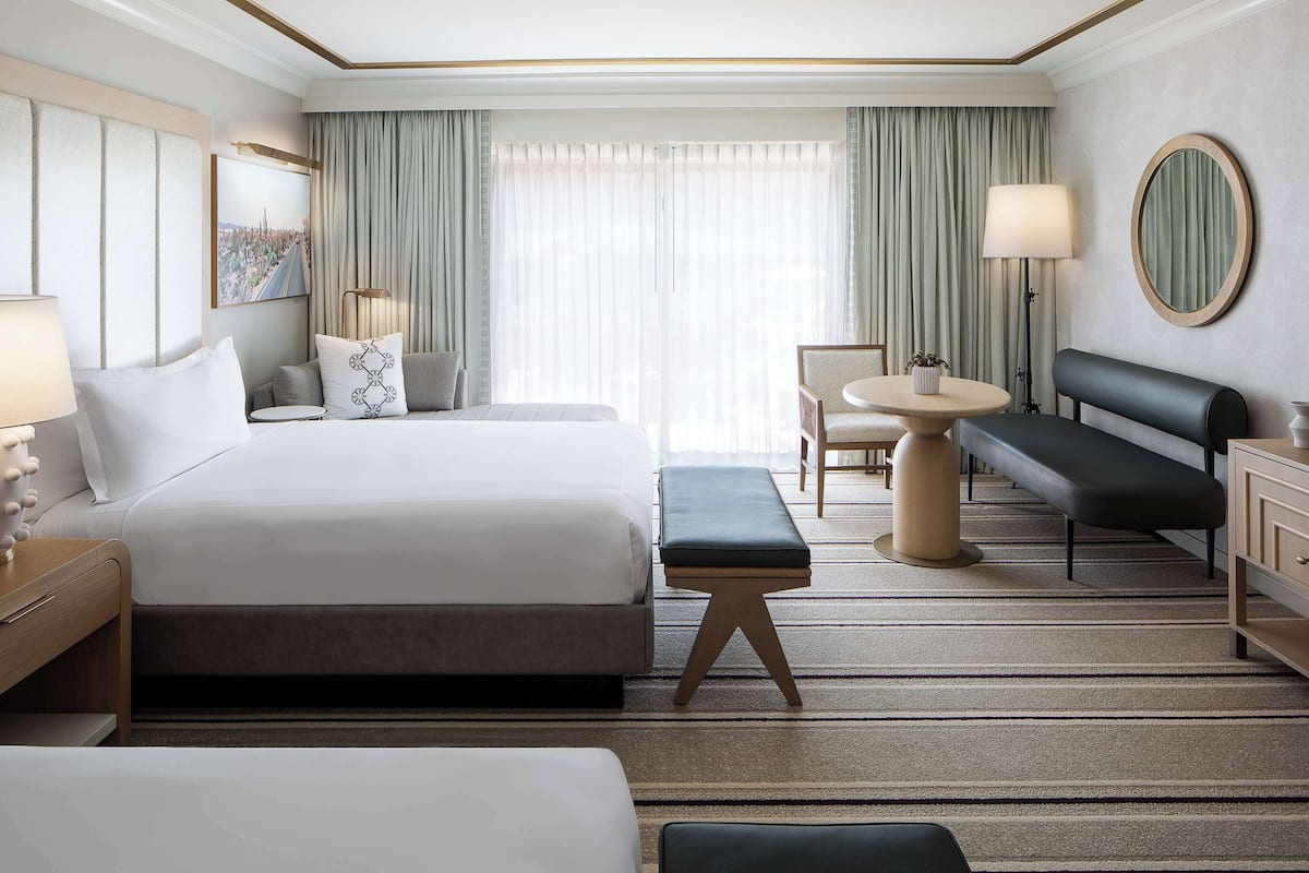 Premium bedding, memory foam beds, in-room safe, desk